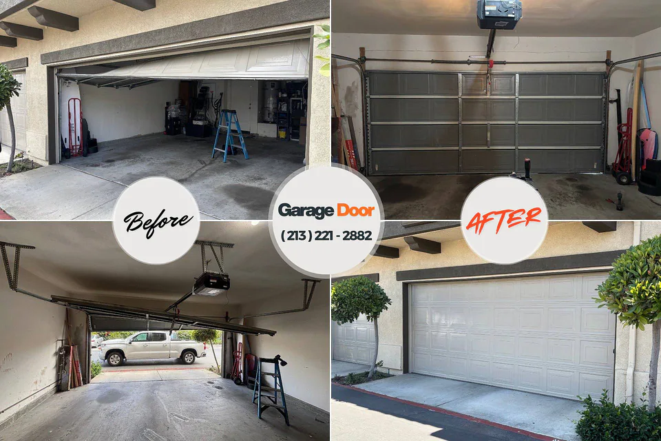 Before and after: garage door repair West Haven, CT